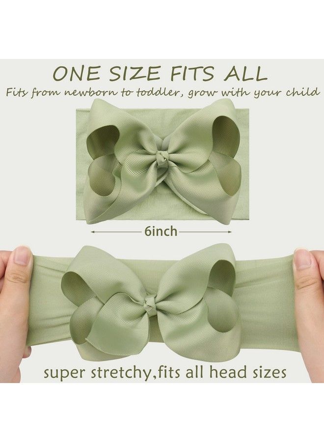 Yxiang 12Pcs 6" Baby Headband Bows Soft Nylon Hairbands Cute Big Bow Super Elastic Headband For Baby Girls Newborn Infant Toddlers - Image 3