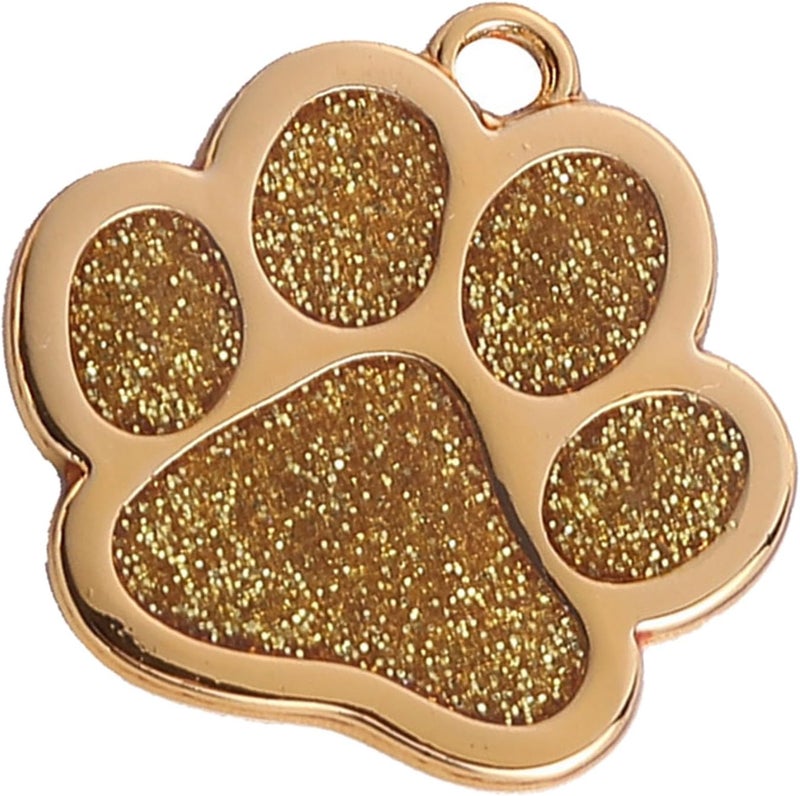 Footprint Blingbling Pet Charm for Collar for Dogs Cats Paws Shape Pendant Pet Collar Blingbling Footprint - Image 4