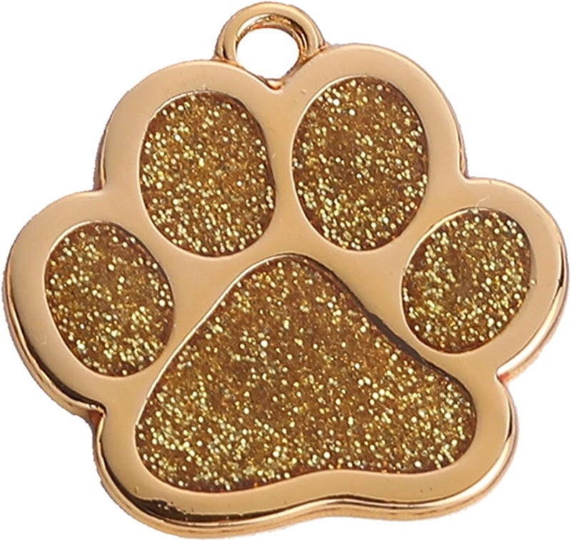 Footprint Blingbling Pet Charm for Collar for Dogs Cats Paws Shape Pendant Pet Collar Blingbling Footprint - Image 1