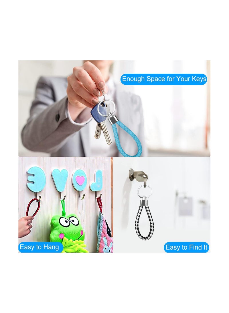 GGOOT 6 PCS Stretchy Spiral Keyring & 5 PCS Braided Keychain Retractable Coil Spring Key Chain Theftproof Anti-Lost Stretch Cord Fishing Lanyard for Keys, Wallet, Phone, Backpack, Fishing Tool - Image 4