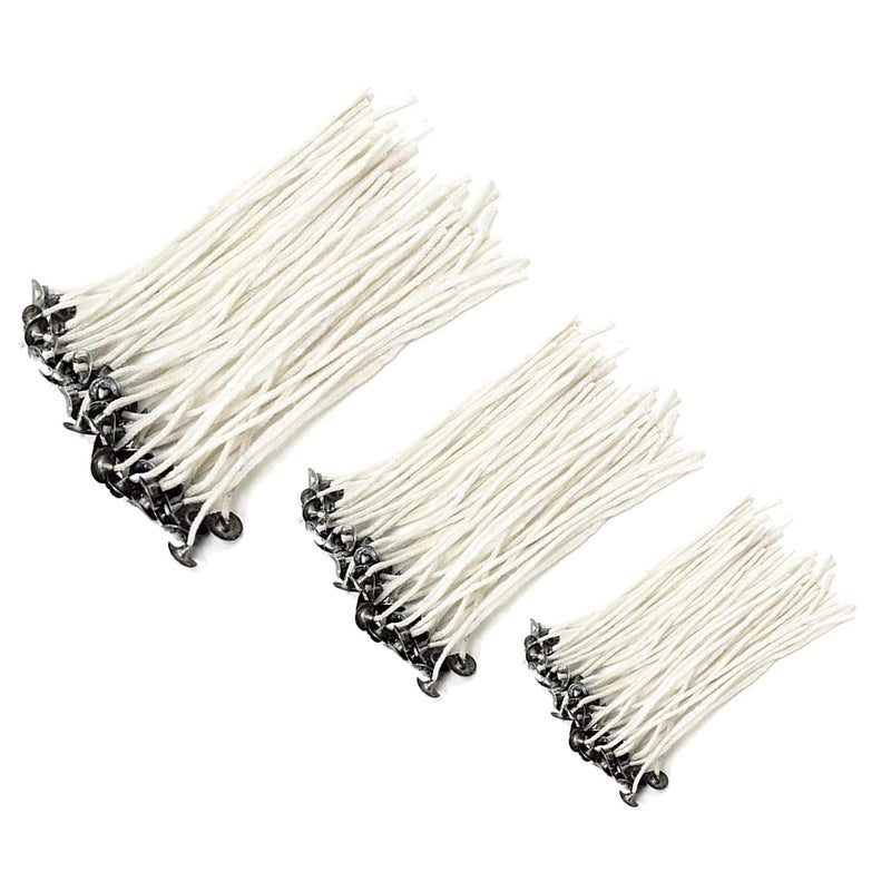 R Wellness R Wellness Candle Wicks for Candle Making 50 Pieces Size 3456 Inch Wax Coated Candle Wick with Metal Base Easy to Use Candle Making Thread 