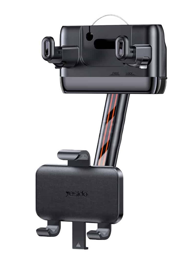 Yesido Rear View Mirror Adjustable Multi-Angle Car Phone Holder  Yesido C265 – Black - Image 1
