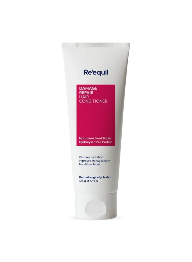 RE' EQUIL Re'equil Damage Repair Conditioner with Murumuru & Pea Protein | Silicone Free Conditioner | Repairs, Nourishes, and Detangles Hair | Great for Curly, Damaged Hair | 125 g - Image 1