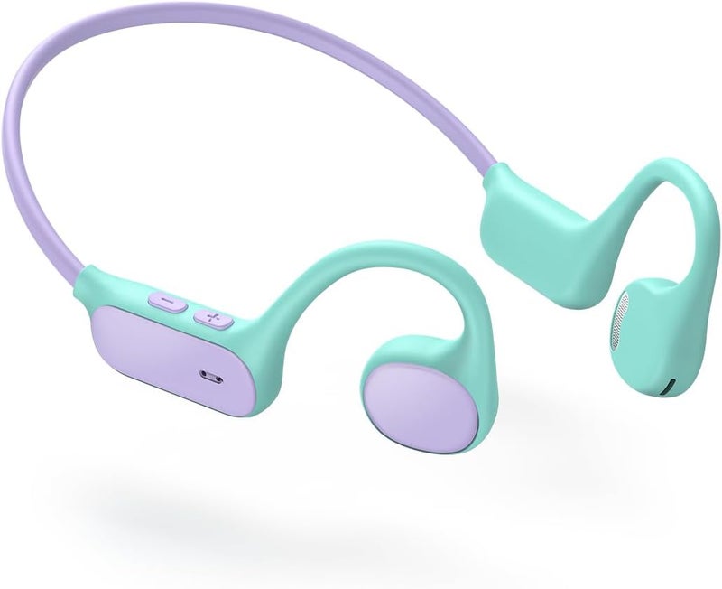 iClever Kids Headphones Bone Conduction, Open Ear Safety, IPX5 Waterproof, 360° Bending, Kids Lightweight Headphones Wireless Bluetooth 5.3, Kids Earbuds USB-C for iPad Tablet Travel Sports OWS01 - Image 1