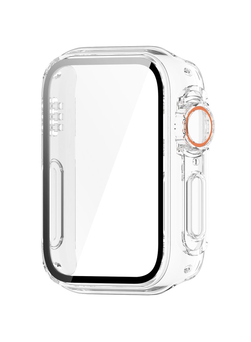 Full Coverage Case with Screen Protector Compatible with Xiaomi Smart Band 9 Pro PC and Real Glass Protective Case Cover Smart Watch Accessories(PC/Transparent) - Image 1