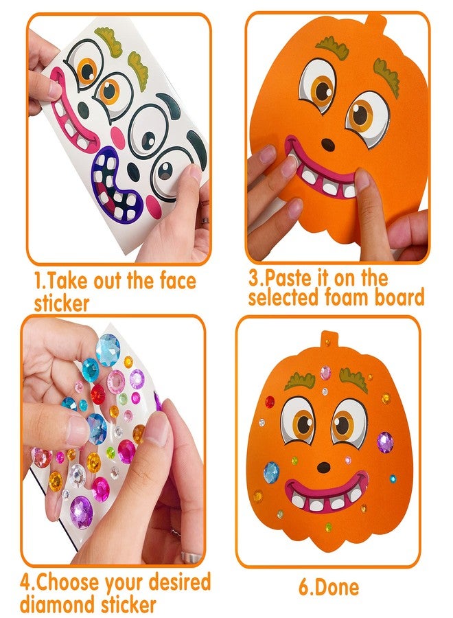 أن.سي مجموعة أدوات يدوية لحفلات الهالوين من ولاية كارولينا الشمالية للأطفال، 32 قطعة، مصنوعة من إسفنج الهالوين، مصنوعة من اليقطين للأطفال، زينة حفلات الهالوين ذاتية اللصق - Image 4