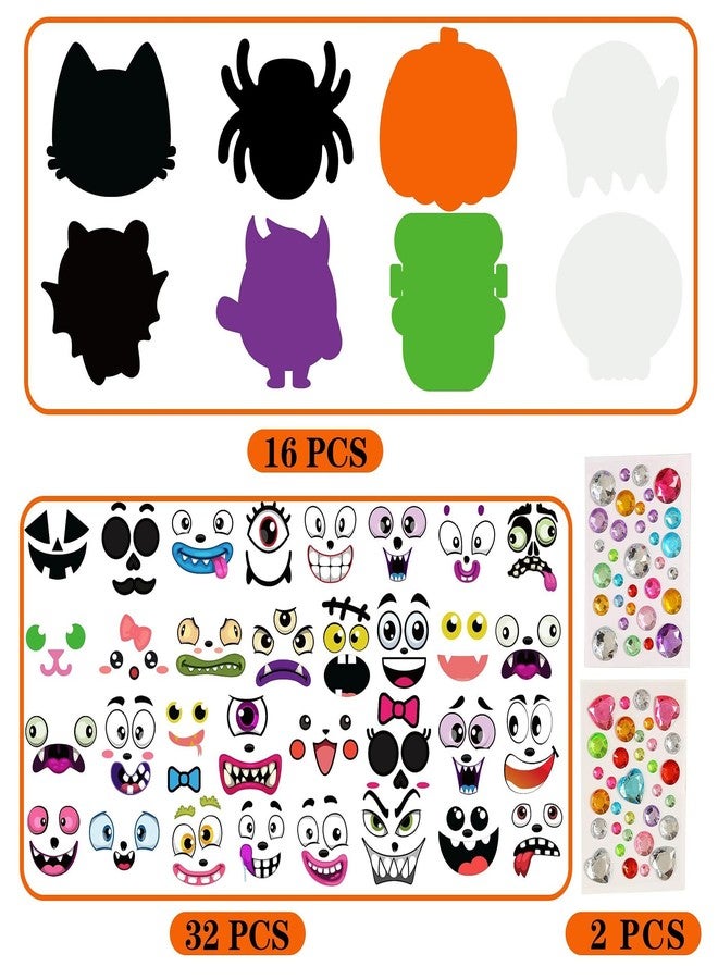 أن.سي مجموعة أدوات يدوية لحفلات الهالوين من ولاية كارولينا الشمالية للأطفال، 32 قطعة، مصنوعة من إسفنج الهالوين، مصنوعة من اليقطين للأطفال، زينة حفلات الهالوين ذاتية اللصق - Image 3