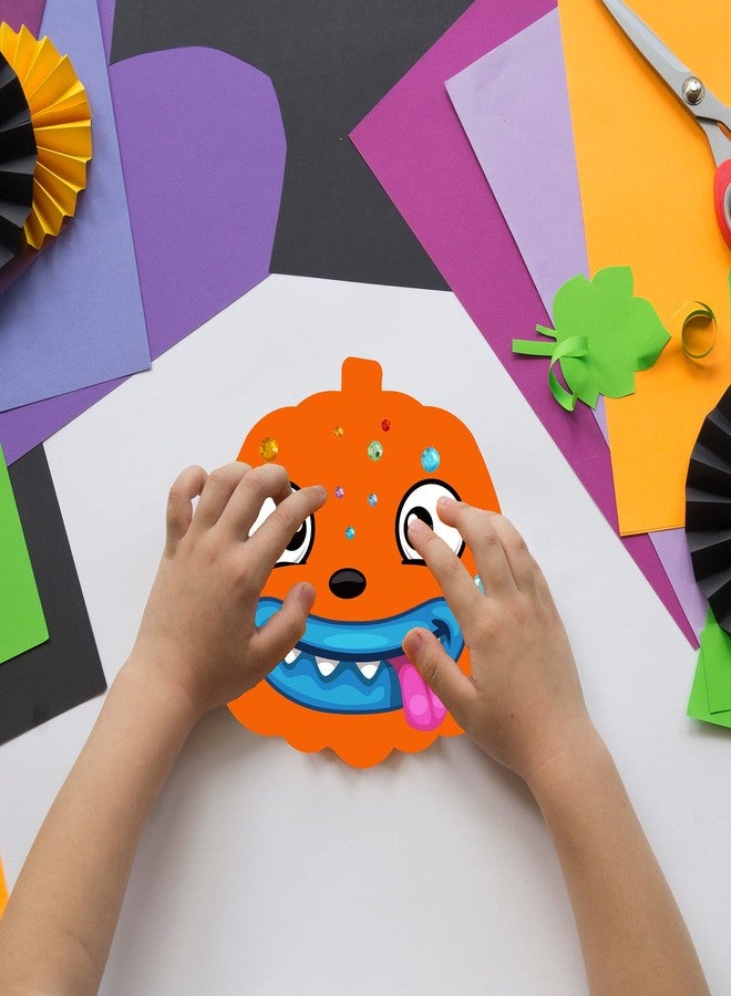 أن.سي مجموعة أدوات يدوية لحفلات الهالوين من ولاية كارولينا الشمالية للأطفال، 32 قطعة، مصنوعة من إسفنج الهالوين، مصنوعة من اليقطين للأطفال، زينة حفلات الهالوين ذاتية اللصق - Image 5