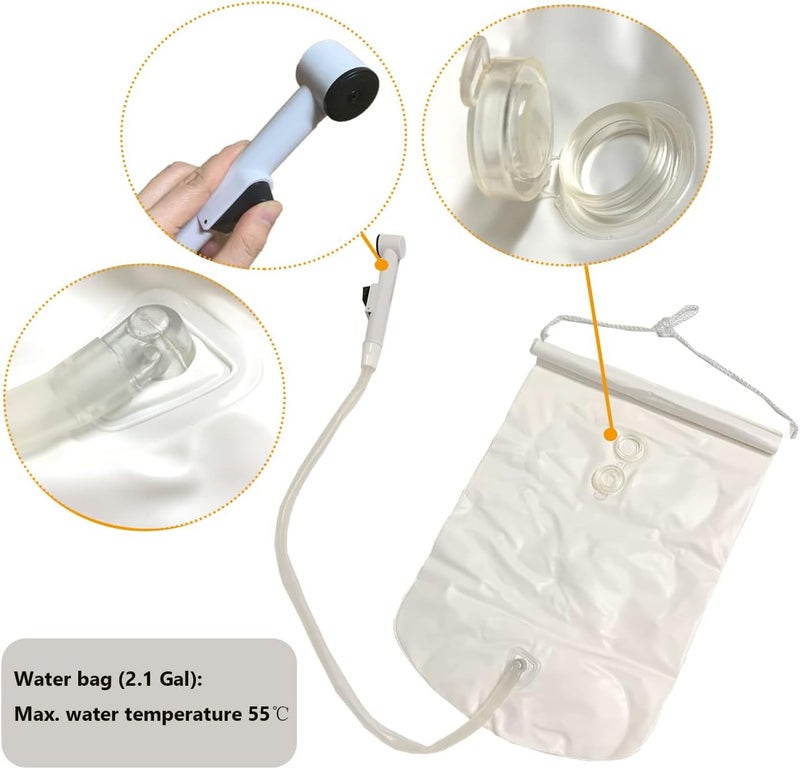 MUROCEA Inflatable Shower Bathtub System - Bath Basin Kit for Bedridden Disabled Elderly Pregnancy, Adult in Bed Assistive Aid with 2.1 Gal Water Bag - Image 2