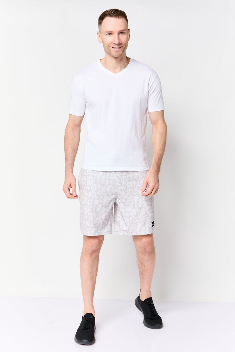 Hurley Men Sportswear Fit Brand Logo Basic Shorts, Ivory - Image 2