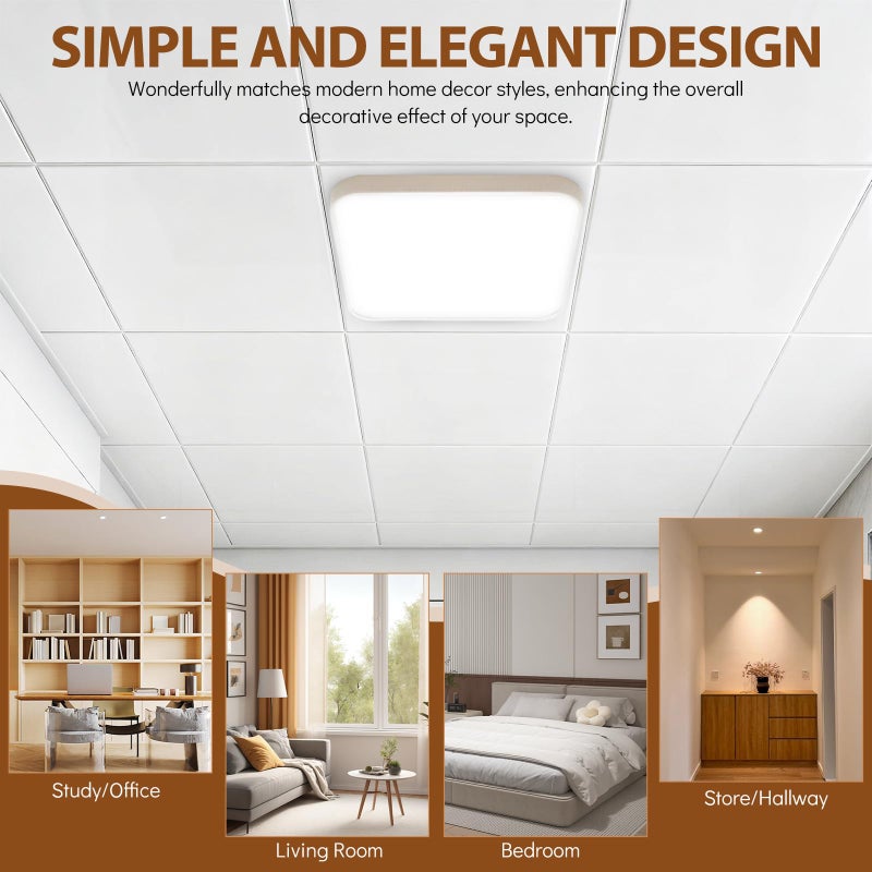 Square Acrylic Ceiling Lamp Diffuser 22 5cm White Lampshade Cover For Bedroom Living Room - Image 4