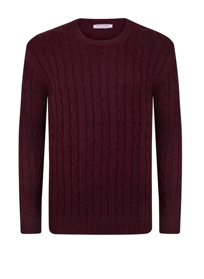 FELIX HARDY Cable Knit Crew Neck Pullover