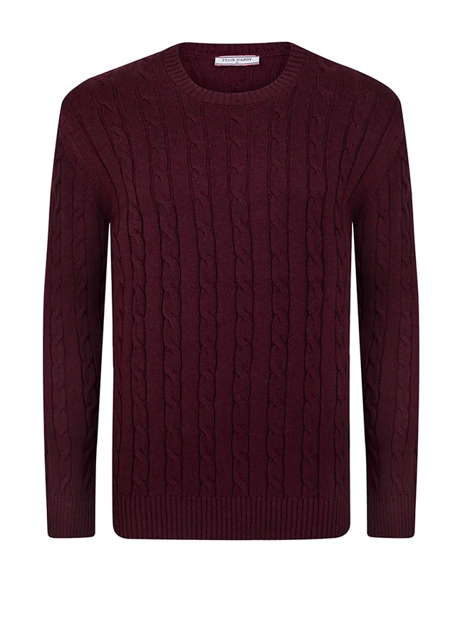 FELIX HARDY Cable Knit Crew Neck Pullover