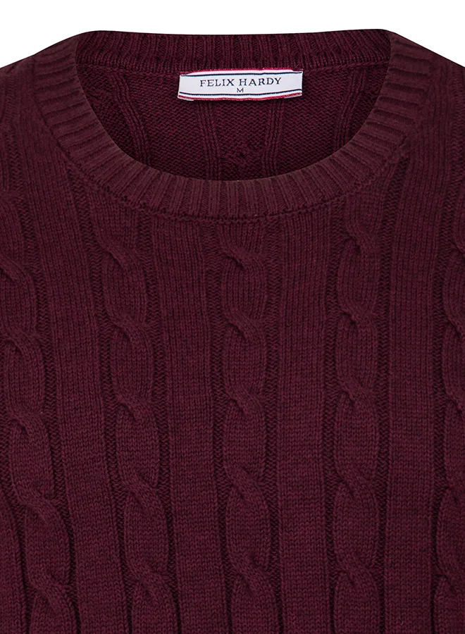 FELIX HARDY Cable Knit Crew Neck Pullover
