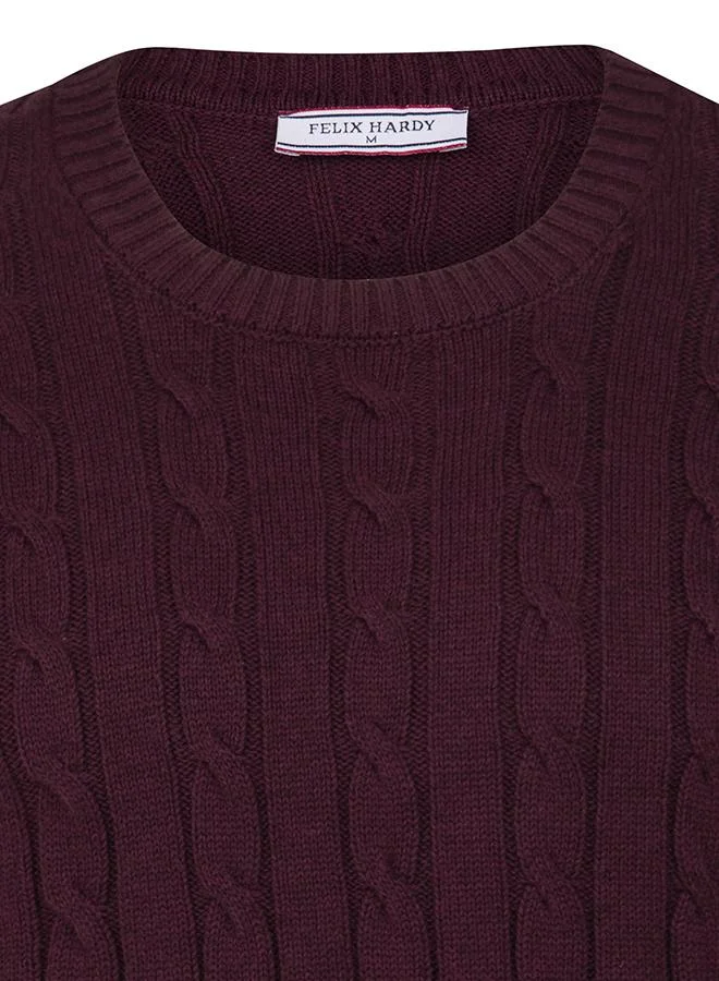FELIX HARDY Cable Knit Crew Neck Pullover