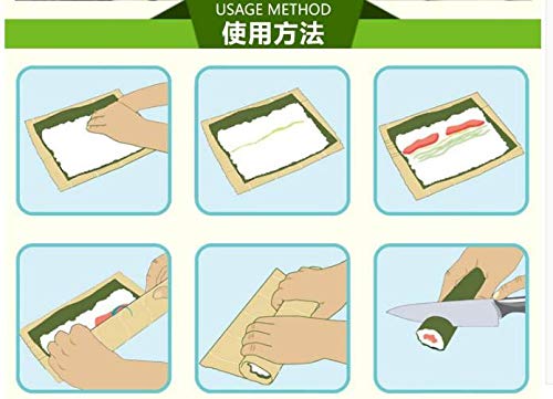 JapanBargain 3675, Sushi Roller Sushi Making Kit Sushi Mat Bamboo Sushi Rolling Mat with Rice Paddle Scoop Set - Image 4
