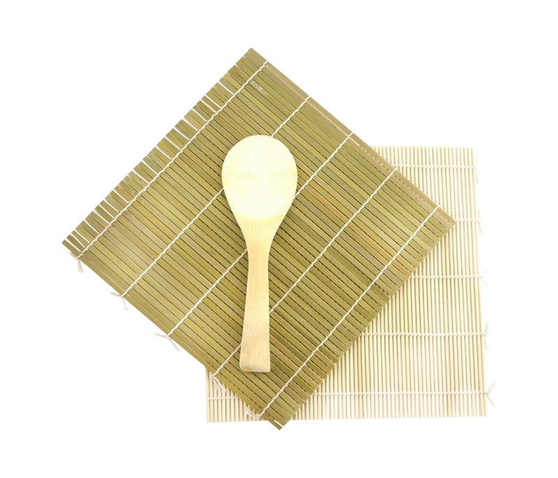 JapanBargain 3675, Sushi Roller Sushi Making Kit Sushi Mat Bamboo Sushi Rolling Mat with Rice Paddle Scoop Set - Image 1