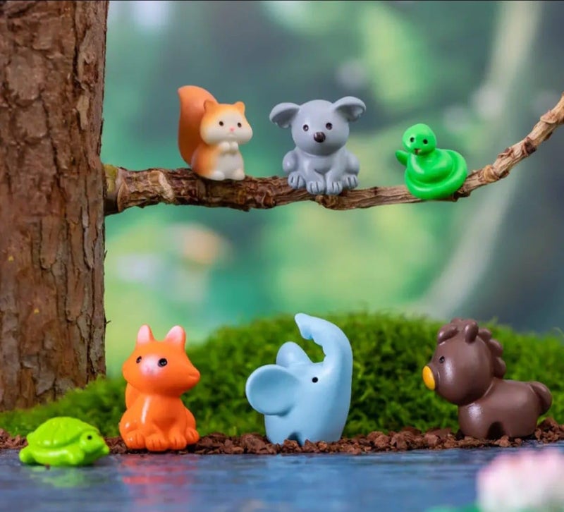 VRB Dec Miniature Showpiece Set for Home Decor, car Dashboard,Valentine,Living Room,Gifts Figurines,Cake Decoration Items,Figurines for Home Decor. (15 Pcs Small JungleAnimal Miniature) - Image 4
