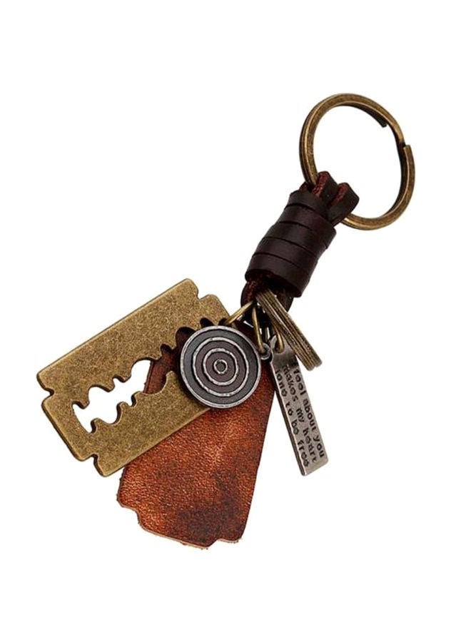 نيبمينينت سلسلة مفاتيح كلاسيكية للرجال من الجلد والسبائك المعدنية بتصميم شفرات