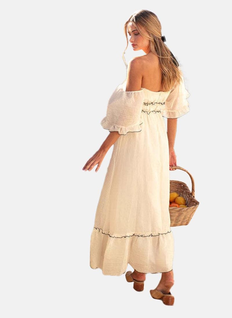 YUNIQEE Ruffled Linen Maxi Dress  - Image 3