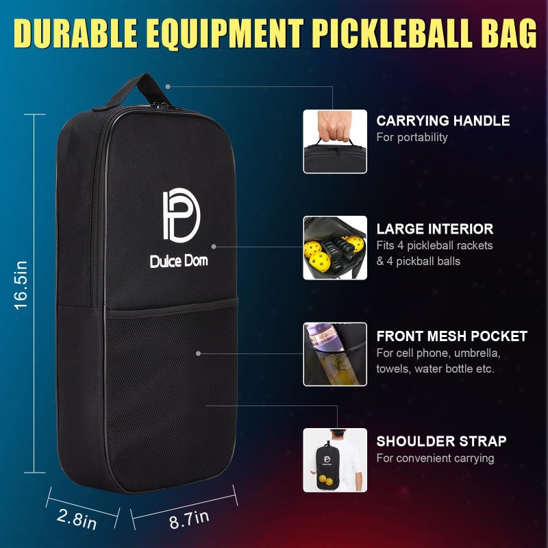 DULCE DOM Pickleball Paddles, USAPA Approved Lightweight Pickleball Set with 4 Premium Balls and Bag, Perfect Pickleball Rackets Gifts for Women Men - Image 5
