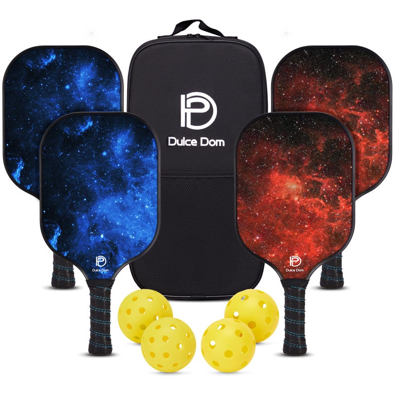 DULCE DOM Pickleball Paddles, USAPA Approved Lightweight Pickleball Set with 4 Premium Balls and Bag, Perfect Pickleball Rackets Gifts for Women Men - Image 1