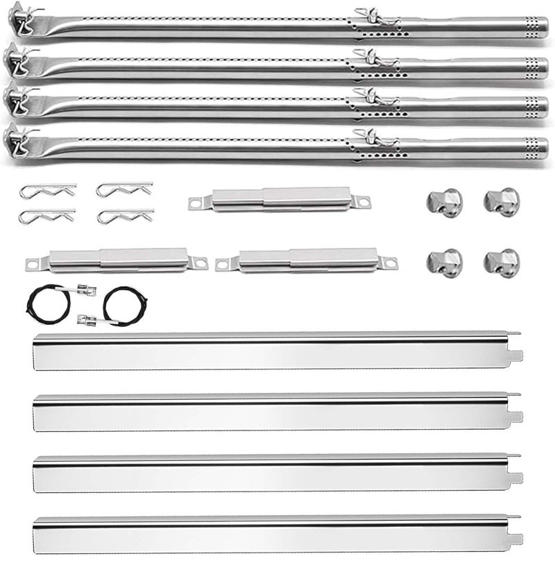 BBQ-Yummy Grill Replacement Parts for Charbroil Performance 4 Burner 463354021 463365522 463353021 463351021 463351221, G327-2100-W1 Burner, G325-0002-W1 G428-5102-W1 Heat Tent, Igniters, Crossover Tube - Image 1