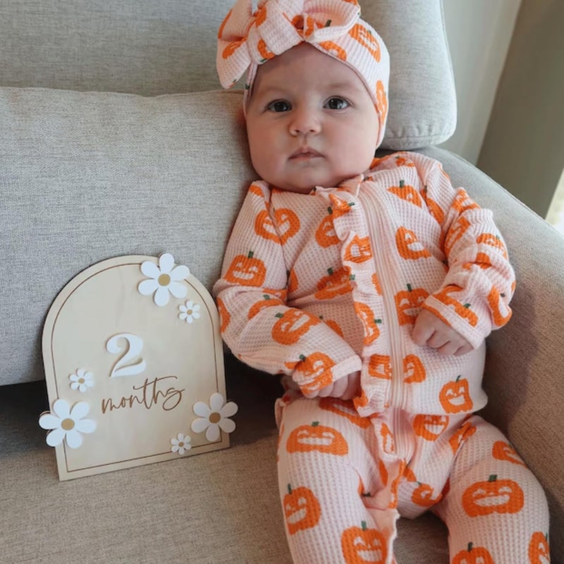 Haoser Daisy 3D Baby Monthly Milestone, Wooden Baby Milestone Signs, Monthly Milestone Wood Discs, Baby Milestone Discs (Daisy) - Image 5