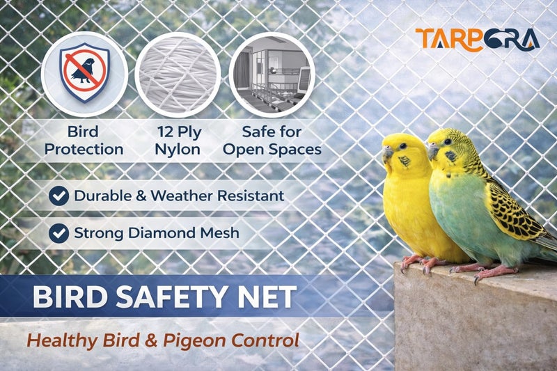 TARPORA Bird & Pigeon Safety Net for Balcony | Nylon Protection| 12Ply | (White, 10 x 30 FT) - Image 5