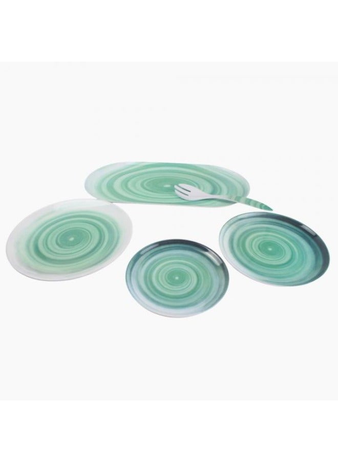 Zinnia Jade 38-Piece Round Melamine Set - Image 2
