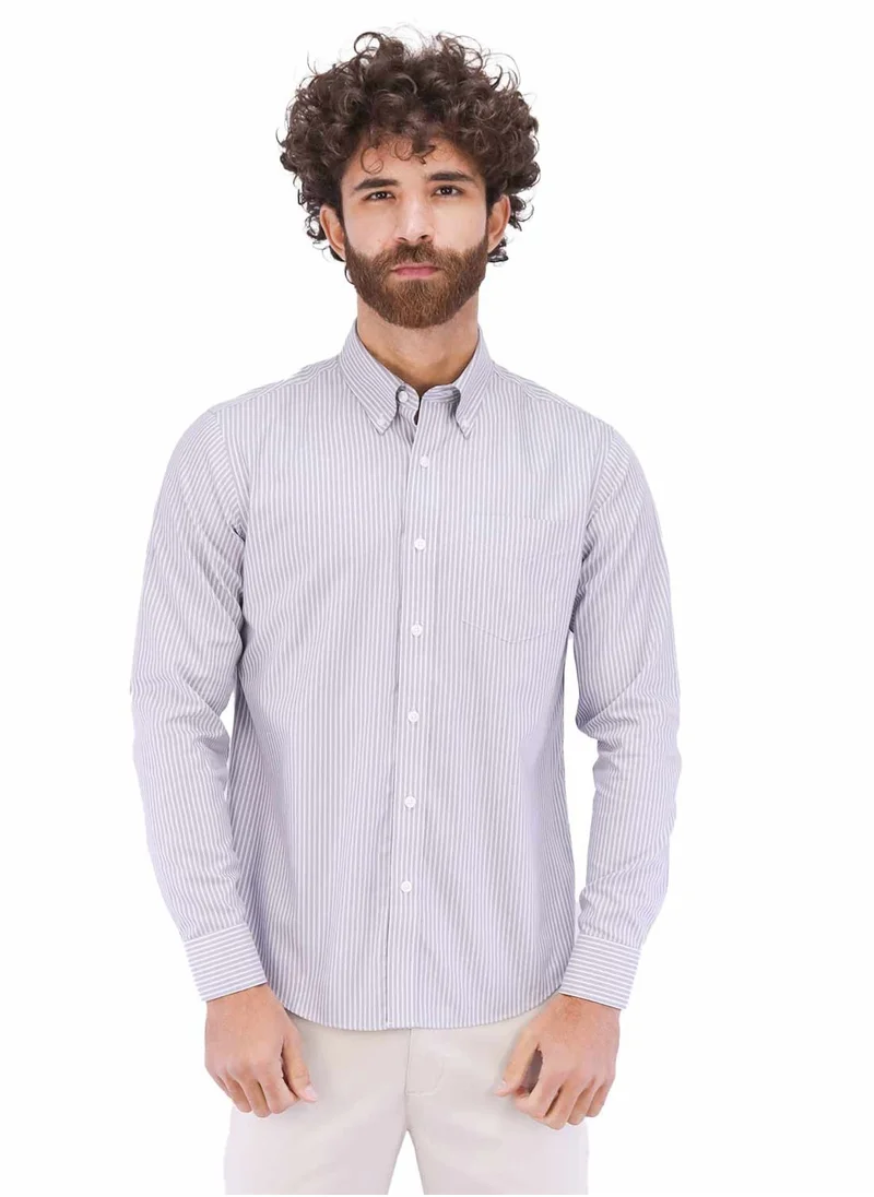 جيوردانو Men's Wrinkle Free Shirt  - Grey