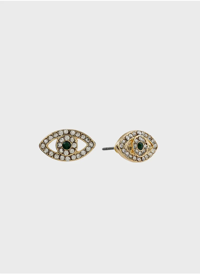 Khizana Evil Eye Rhinestone Stud Earrings