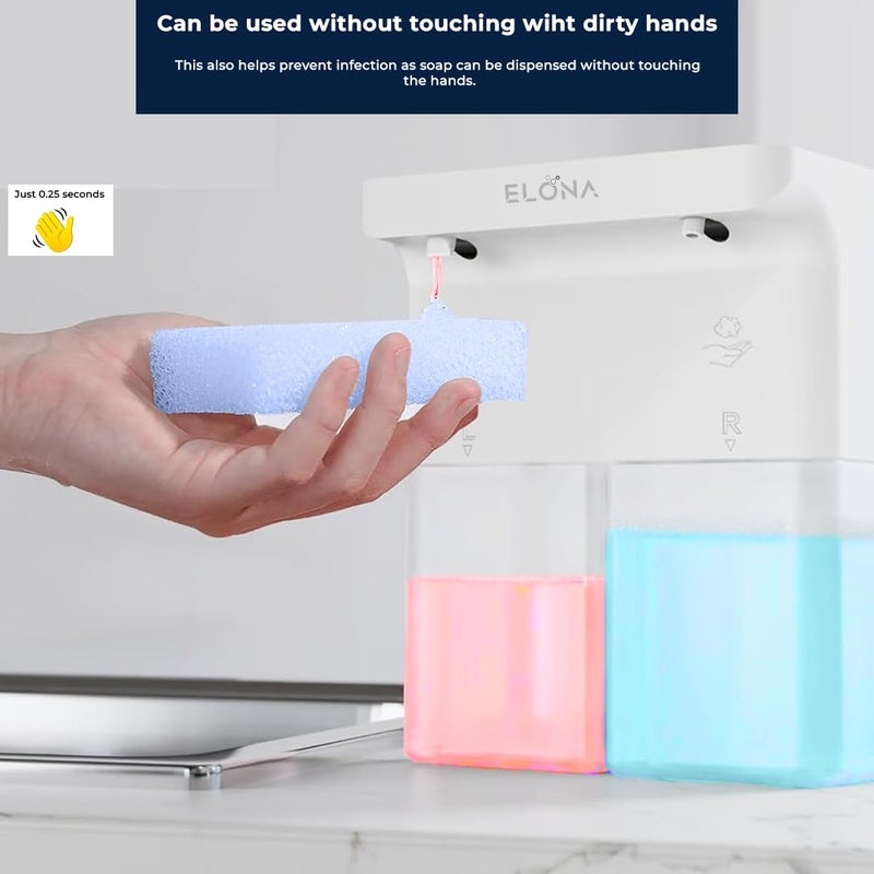 ELONA Automatic Liquid Soap Dispenser 600ml WallMounted Touchless Dispenser with Sensor ABS Build for Home Automation Ideal for Liquid Soap Sanitizer in Bathrooms - Image 2