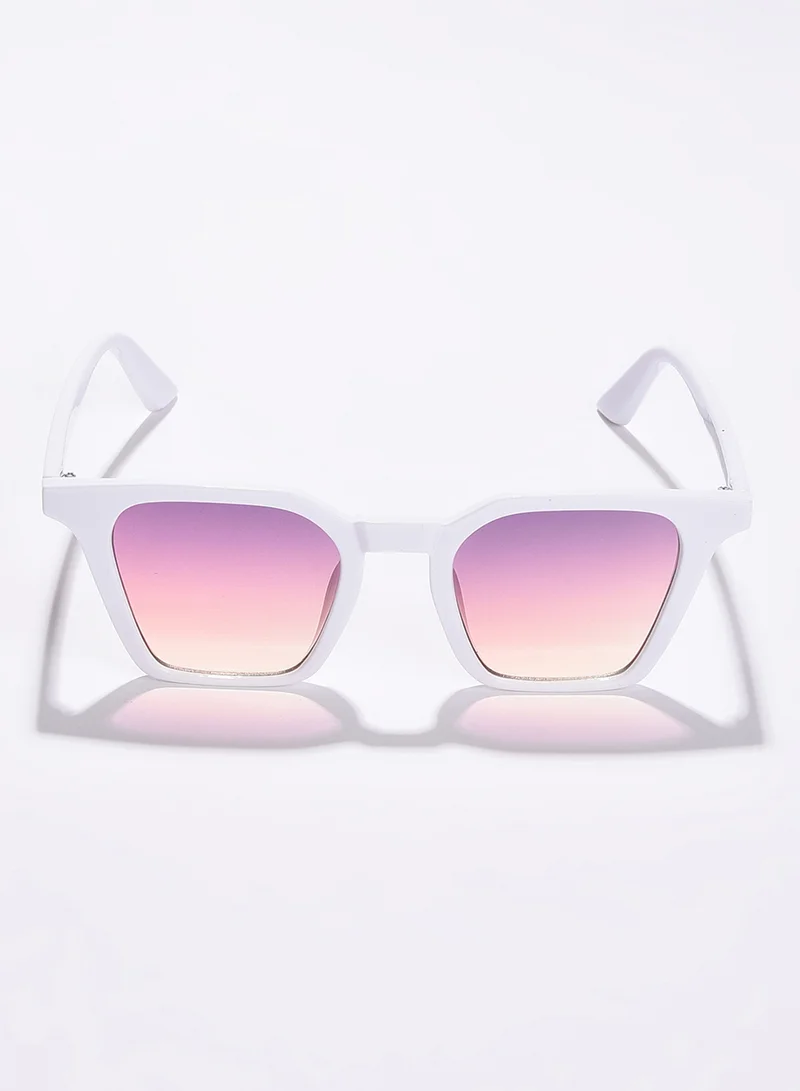 Haute Sauce Purple Lens White Wayfarer Sunglasses