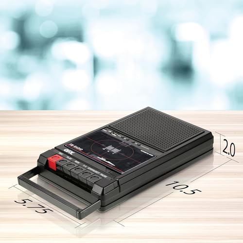 QFX RETRO-39 Portable Shoebox Cassette Tape Recorder – USB to Cassette Recording, Built-in Microphone, 3.5" Bluetooth Speaker, FM Radio, MP3 Playback, Line-in/Out, AC/Battery Powered - Image 4