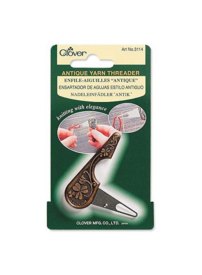 Clover Antique Yarn Threader-, 5.1" Height, 2.8" Length x 0.5" Width, Brown - Image 2