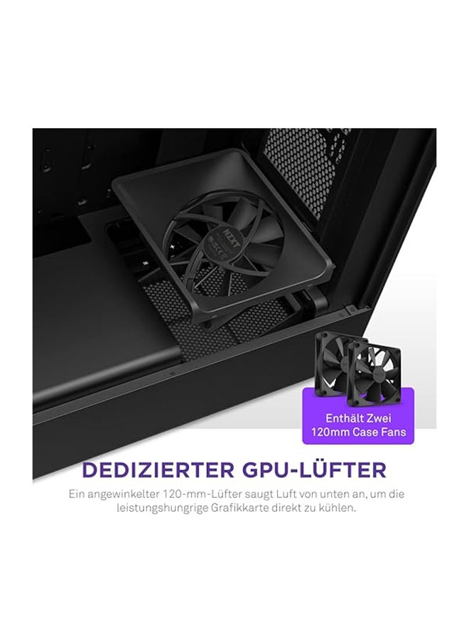 NZXT - H5 Flow - CC-H51FB-01 - ATX Mid Tower PC Gaming Case - Front I/O USB Type-C Port - Quick-Release Tempered Glass Side Panel - Black - Image 1