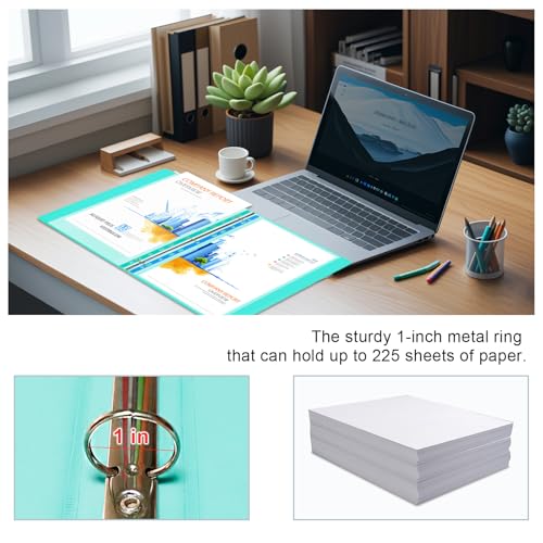 LIMANLIRY 3 Ring Binders,1 Inch Round Rings, with Clear View Covers, Assorted Colors,6 Pack - Image 2