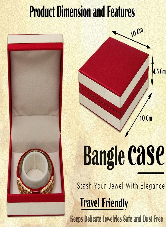 LUCES Satin Makeup Jewellery Storage Box Bangle Chudi Bracelet Chains Ring Earrings Wardrobe Organizer Travel Vanity Case for Women Maroon Pack of 4 - Image 3