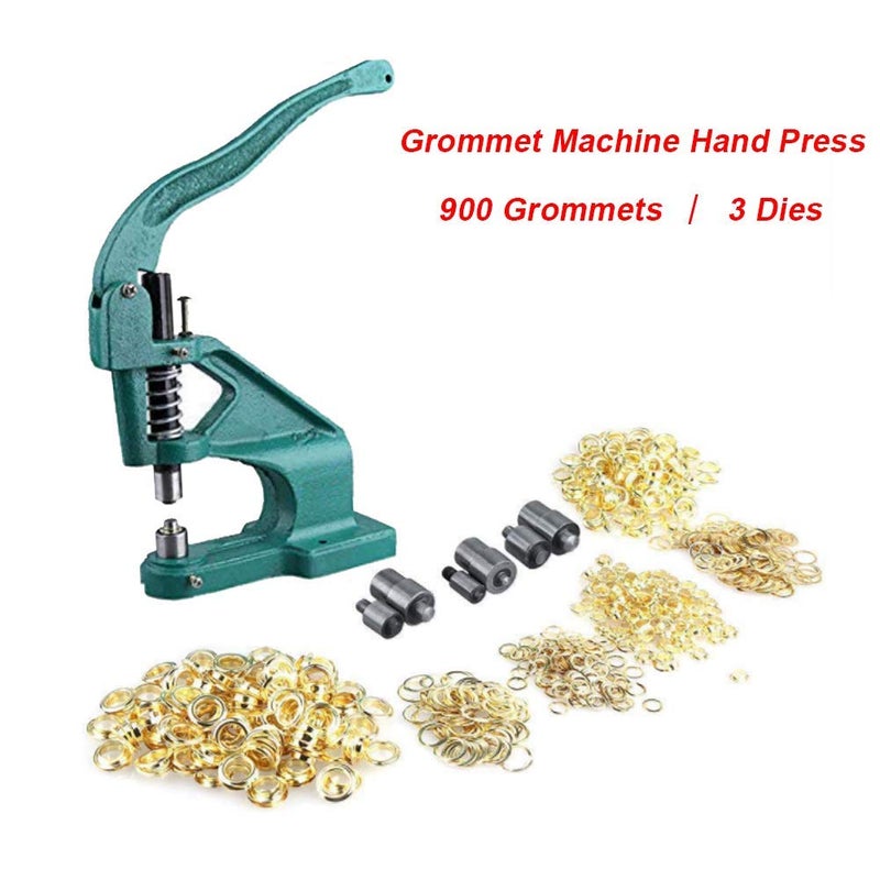 klarako Hand Press Grommet Machine, Heavy Duty Industrial Grommet Eyelet Tool Kit Table Mount Rivet Press Hole Punch Tool with 3 Dies and 900 Grommets - Image 5