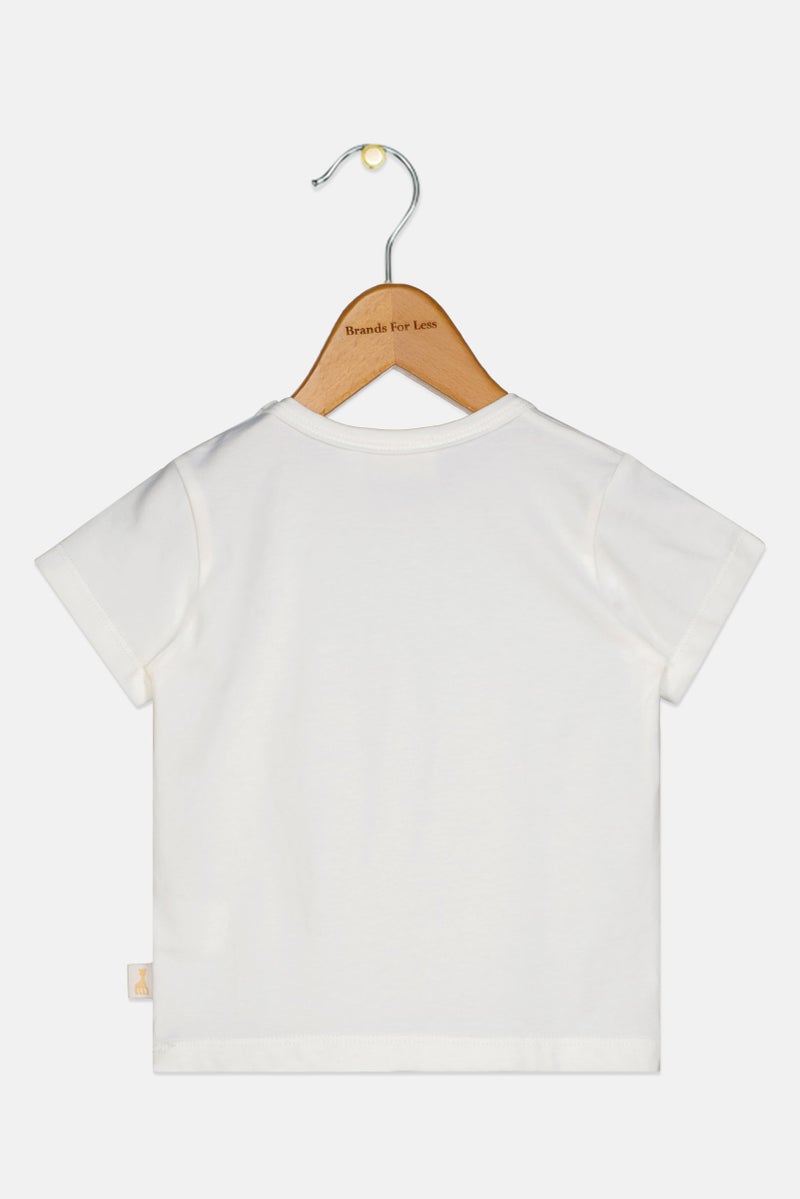 Sophie la girafe Toddlers Girl Short Sleeve Brand Logo T Shirt, White - Image 2