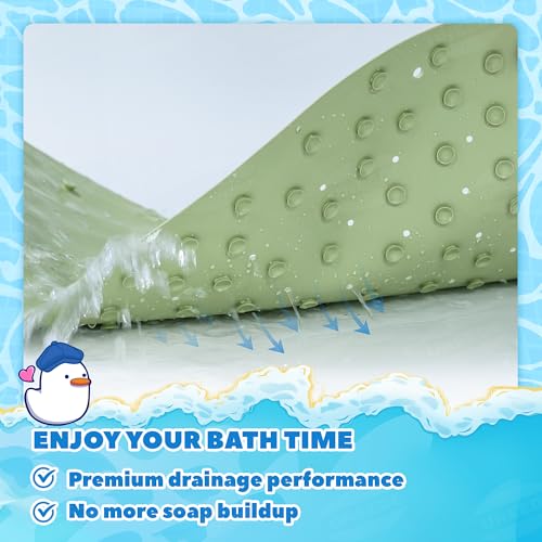 UNEEDE Dinosaur Kids Bathtub Mat - Extra Thick Rubber Shower Mat for Toddlers, 30"x18" Bath Mat with 100+ Suction Cups, Machine Washable Tub Pad for Babies & Children's Bath Time Comfort - Image 5