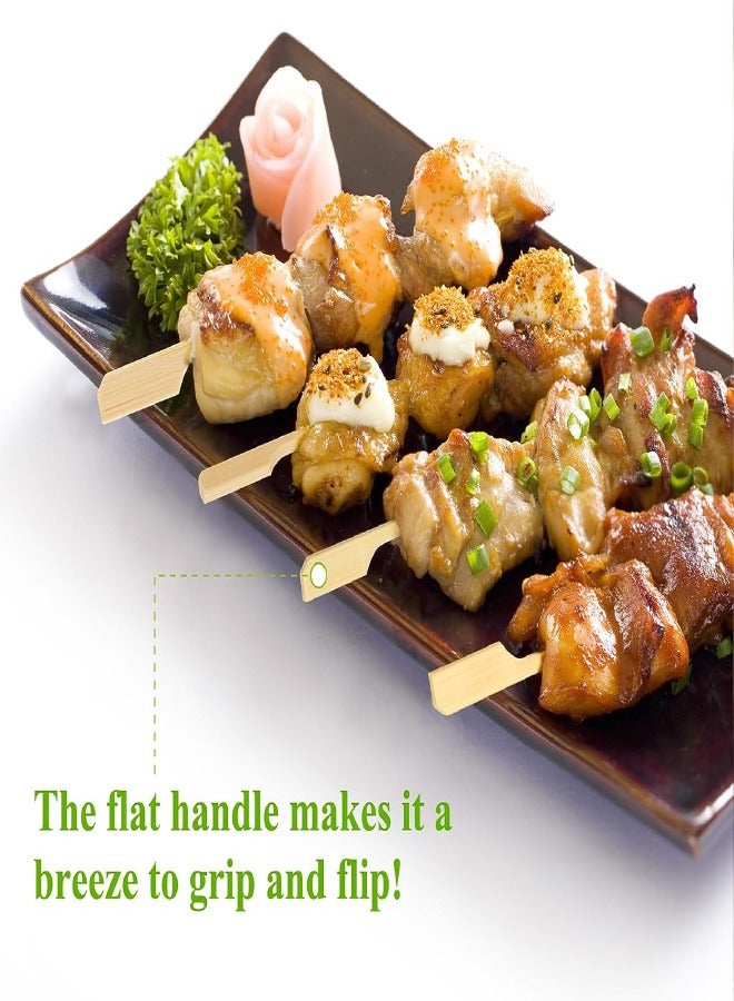 100PCS Cocktail Picks Bamboo Skewers For Appetizers, Paddle Wooden Skewers, Fancy Flat Toothpicks For Appetizers, 4.7 IN Bamboo Sticks For Party Sandwich Fruit Charcuterie Boards Accessories - Image 3