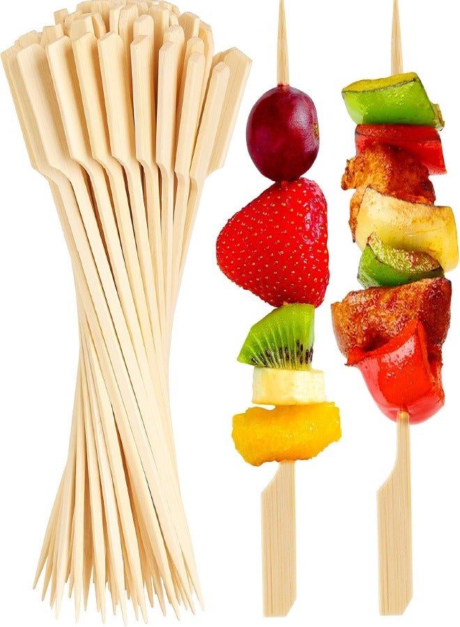100PCS Cocktail Picks Bamboo Skewers For Appetizers, Paddle Wooden Skewers, Fancy Flat Toothpicks For Appetizers, 4.7 IN Bamboo Sticks For Party Sandwich Fruit Charcuterie Boards Accessories - Image 1