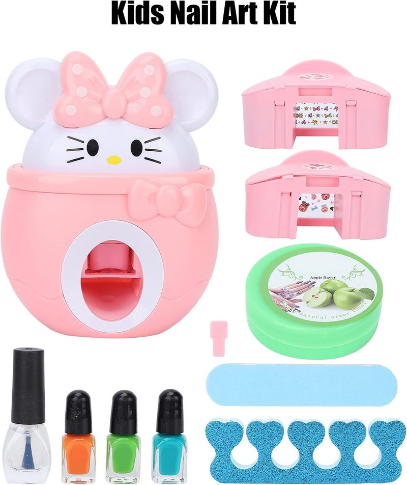 كلاراكو مجموعة ألعاب طلاء الأظافر للبنات، 10 قطع، أحمر شفاه، طابع أظافر، ظلال عيون، طابعة فن الأظافر، مجموعة أدوات مكياج للأطفال، هدية رائعة لأعياد ميلاد الأطفال - Image 3