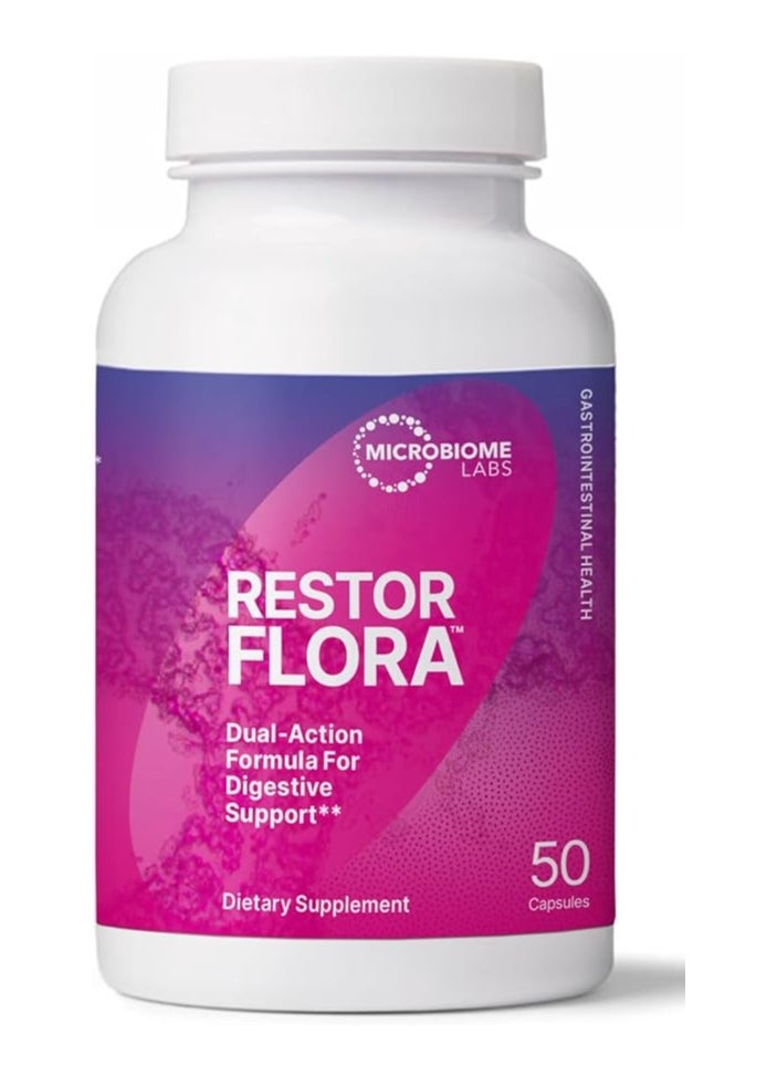 Microbiome Labs Probiotic Supplement With 7 Billion Cfu For Gut Health + Digestive Support 50 Capsules  - Image 1