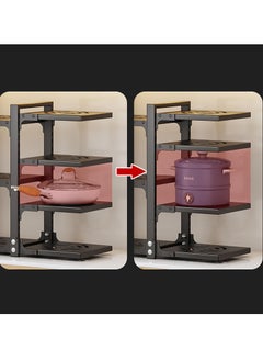 TYCOM Tycom Pots and Pans Organizer for Cabinet,Kitchen Organizer and Storage Rack,Space Saving Stand with Adjustable Dividers,2 Layer Single Sided With Panel Black.  - Image 3