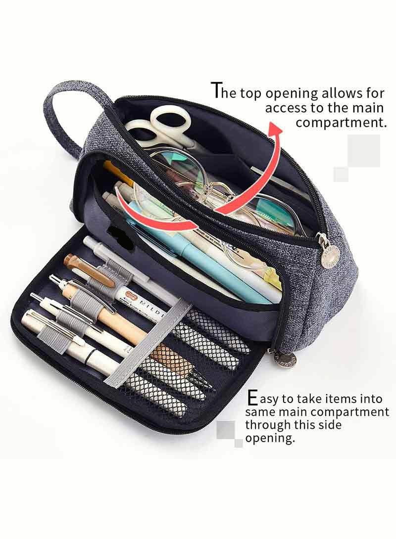 Loquat Canvas Storage Pouch Marker Pen Pencil Case Stationery Bag Holder For School Office - Image 2