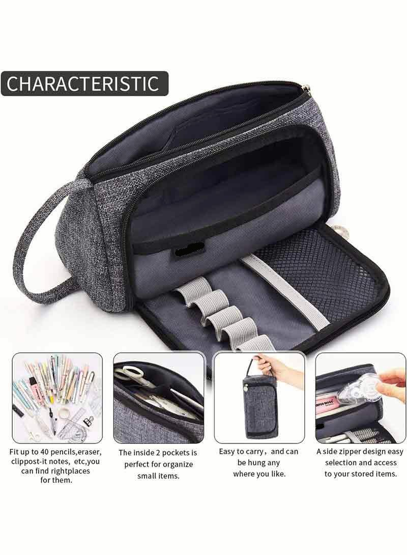 Loquat Canvas Storage Pouch Marker Pen Pencil Case Stationery Bag Holder For School Office - Image 3