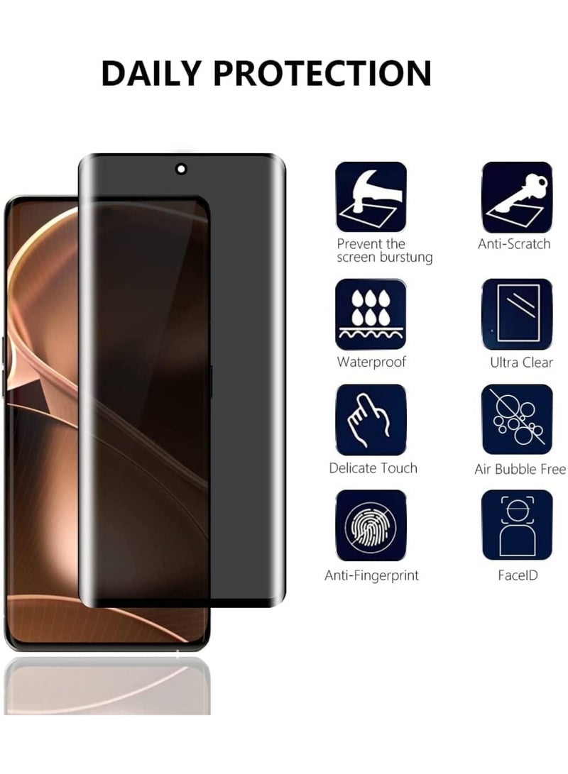 إكس ليفيل [حزمة 2] حماية شاشة الخصوصية متوافقة مع VIVO V60 ، حماية شاشة الزجاج المقلص الخصوصية المضادة للنظر التغطية الكاملة المضادة للجسوس الزجاج المقلص فيلم الحماية - Image 2